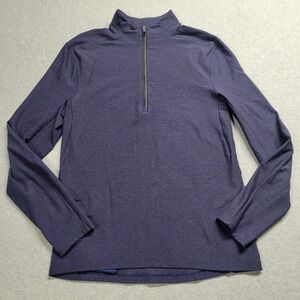 Lululemon Pullover Mens Surge Warm Half Zip Navy Heather Size Small Gym Workout